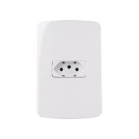 Tomada MarGirius B3 2P+T 10A com Placa 4x2 Branca