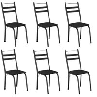 Conjunto Com 6 Cadeiras Leia Artefamol - Preto