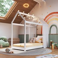 Mini Cama Montessoriana Madeira Maciça para Colchão 150x70cm Aurora Multimóveis CR35387 Branco