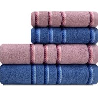 Toalhas Classic com 4 Peças Extra Macias Appel - AZUL ESCURO E ROXO
