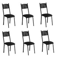 Conjunto Com 6 Cadeiras Liz Artefamol - Preto