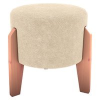 Puff Decorativo Para Sala Luxo 44x44 cm Boucle F492 Natural Milani Store