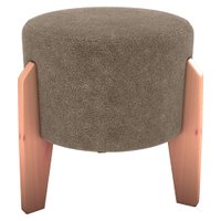 Puff Decorativo Para Sala Luxo 44x44 cm Boucle F498 Marrom Milani Store