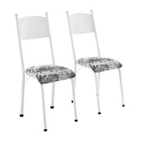 Conjunto Com 2 Cadeiras Liz Artefamol - Branco Flor