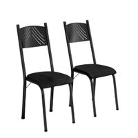 Conjunto Com 2 Cadeiras Liz Artefamol - Preto
