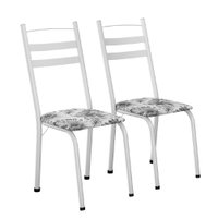Conjunto 2 Cadeiras Leia Artefamol - Branco Flor