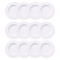 Kit 12 Pratos Fundos Porcelana Branca 23cm Mesa Posta Buffet Restaurante 330ml Tramontina Ingrid