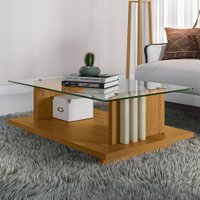 Mesa de Centro Frizz com Vidro Cumaru/Opala - Madetec