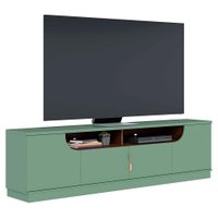 Rack Bancada Tv 75 Pol 200 cm 4 Portas Santorini Hortela Amendoa Colibri