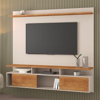 Painel para TV Até 70 Polegadas Adrian 2 Portas 1 Prateleira Off White/Mel - Viero Móveis