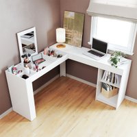 Penteadeira Star 1 Prateleira com Espelho Branco Bpe - Brv