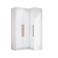 Guarda Roupas Modulado de Canto Madrid com 3 Portas Maxel - Branco