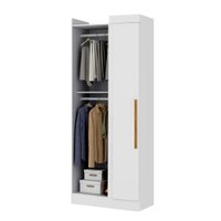 Modulo de Guarda Roupas Canto Para Quarto Madrid Maxel - Branco