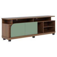 Rack Bancada Tv 75 Pol 180 cm Jurere Amendoa Hortela Colibri