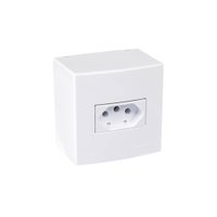 Caixa de Sobrepor 75x75 com Tomada MarGirius Sleek 2P+T 20A Branca Branco