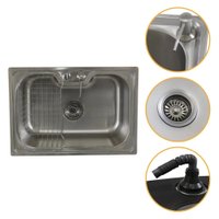 Pia Cuba de Cozinha 60x42 Aço Inox 304 com Kit Completo Dispenser Válvula e Cesto Aramado
