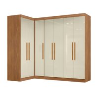 Guarda Roupas Modulado de Canto Madrid com 7 Portas Branco Maxel - Madeirado/Off White