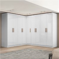 Guarda Roupas Modulado de Canto Madrid com 9 Portas Maxel - Branco