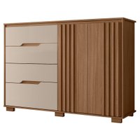 Comoda Texas 4 Gavetas 2 Portas 147 cm Carvalho Fendi Moval