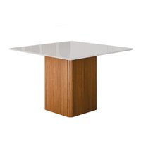 Mesa Sala de Jantar 1,36m Quadrada Montevideo Madeirado/Off White Dobuê