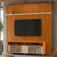 Rack com Painel para TV Até 75 Polegadas Frizz 2 Portas 1 Prateleira Cinamomo/Off White - Madetec