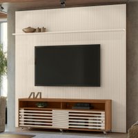 Rack com Painel para TV Até 75 Polegadas Frizz 2 Portas 1 Prateleira Naturale/Off White - Madetec