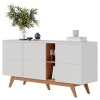 Balcao Buffet Aparador 160 cm Noronha Off White Matte Freijo Colibri