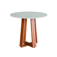 Mesa Sala de Jantar Athenas Redonda 1,03m Madeirado/Off White Dobuê