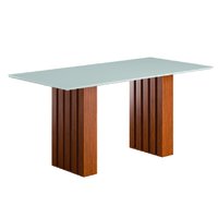Mesa Sala de Jantar 1,60m Ripada Santiago Madeirado/Off White Dobuê