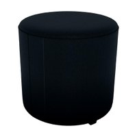 Puff Redondo Decorativo Copenhage 43 cm Veludo Inca Preto Milani Store