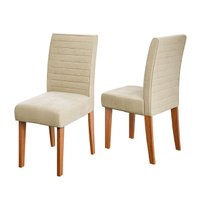 Conjunto 2 Cadeiras Estofada Sala de Jantar Creta Dobuê