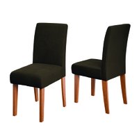 Conjunto 2 Cadeiras Estofada Sala de Jantar Trieste Dobuê - Madeirado/Chocolate