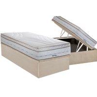 Cama Box Baú Solteiro: Colchão Molas MasterPocket Ensacadas Herval Maxspring American + Base CRC Suede Clean (88x188)