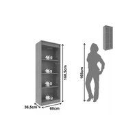 Armário de Escritório ME-4189 c/ 2 Portas de Vidro e 3 Prateleiras Branco - Tecno Mobili
