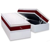 Conjunto Box Baú Solteiro: Colchão Molas Polar Ensacadas Rubi + Base CRC Corano White (88x188)