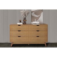 Cômoda Casal CM8044 6 Gavetas Amêndoa - Tecno Mobili