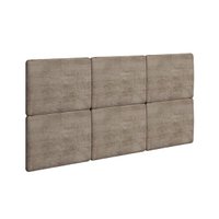 Painel de Cama Box Estofada Modulada Lucca (3un) Casal/Queen - Suede Capuccino - Rufato