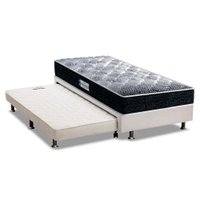 Cama Box c/Auxiliar Solteiro: Colchão Ortopédico Probel D33/EP Advanced Tech1500 + Base CRC Corano Branco(88x188)