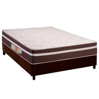 Conjunto Box Casal: Colchão Espuma Polar D28 Orthoface Vip Brown + Base CRC Suede Brown (138x188)