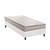 Cama Box Solteiro: Colchão Ortopédico Paropas D28 / Master AG80 Prata Double Face 17 + Base CRC Corano White (88x188)
