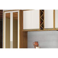 Kit Cozinha Modulada 5 Peças Tempranillo (2Aéreos+2Balcões+1Cristaleira) C5P81 Amendoa/Off White - Ronipa