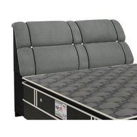 Painel de Cama Box Estofada King Imperador Suede Cinza/Negro - Simbal