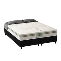 Cama Box Queen: Colchão Molas MasterPocket Ensacadas Paropas Coliseu + Base CRC Suede Black (158x198)