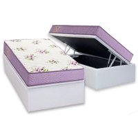 Conjunto Box Baú Solteiro: Colchão Molas Ortobom D23 Physical Super Resistente Bordado + Base CRC Corano White (88x188)