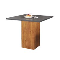 Mesa Quadrada para Sala de Jantar Lord Viero - Madeirado / Cinza