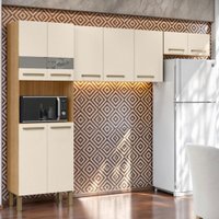 Cozinha Compacta Versalhes 9 Portas com Vidro Freijó/Soft - Kits Paraná