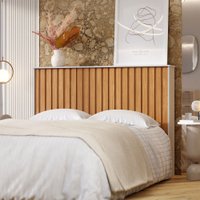 Cabeceira Queen Detroit Ripado Off White/Nature - Tebarrot