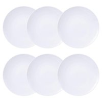 Conjunto 6 Pratos Fundos de Porcelana Tramontina 21cm Branco Leonora Leve Cupê