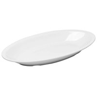 kit 2 Travessa Oval Melamina Branca 45x24x5cm Bandeja Forma Porções Buffet