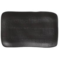 Travessa Cerâmica 27x17cm Juta Preto Matte Sushi Porto Brasil Servir Retangular Mesa Posta